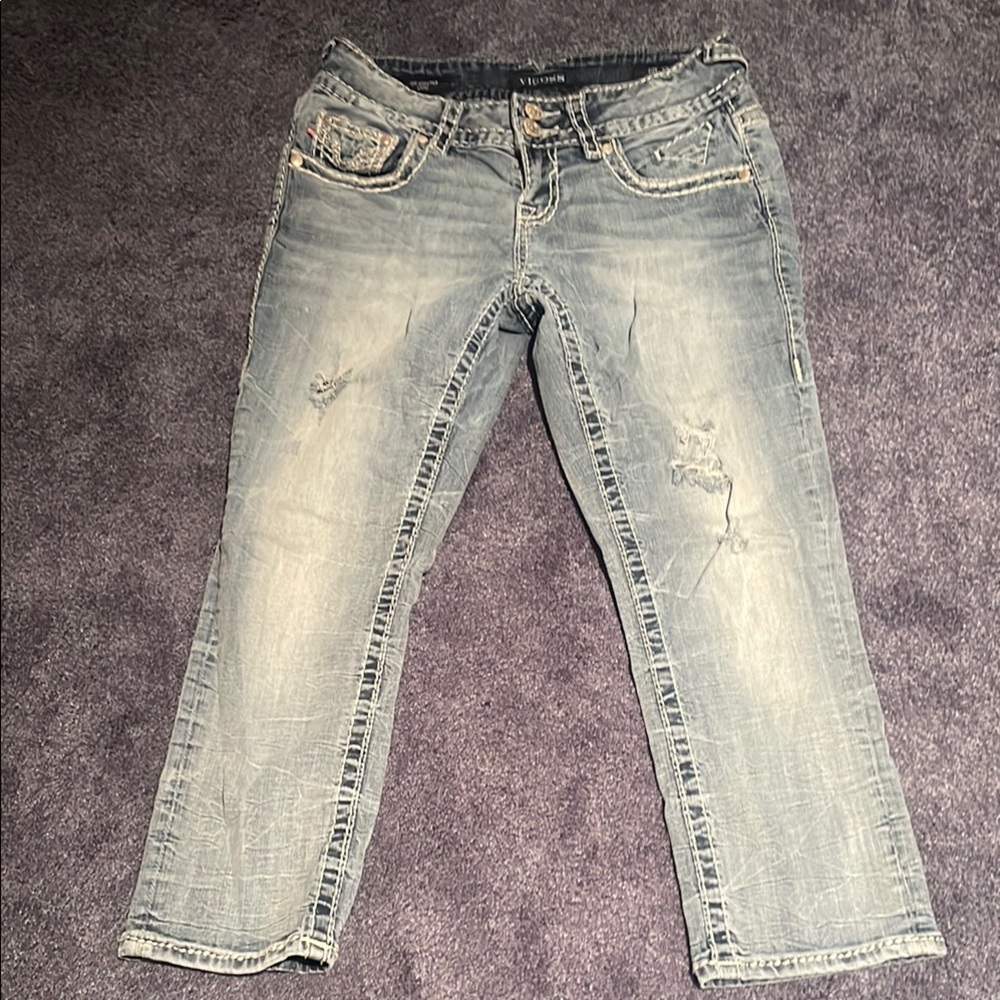 Vigoss Women's Light Blue Cropped Jeans